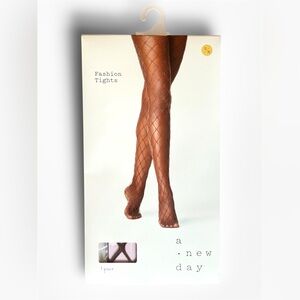 NIP A New Day Fashion Fish Net Tights in Large Net Cocoa - Size S/M